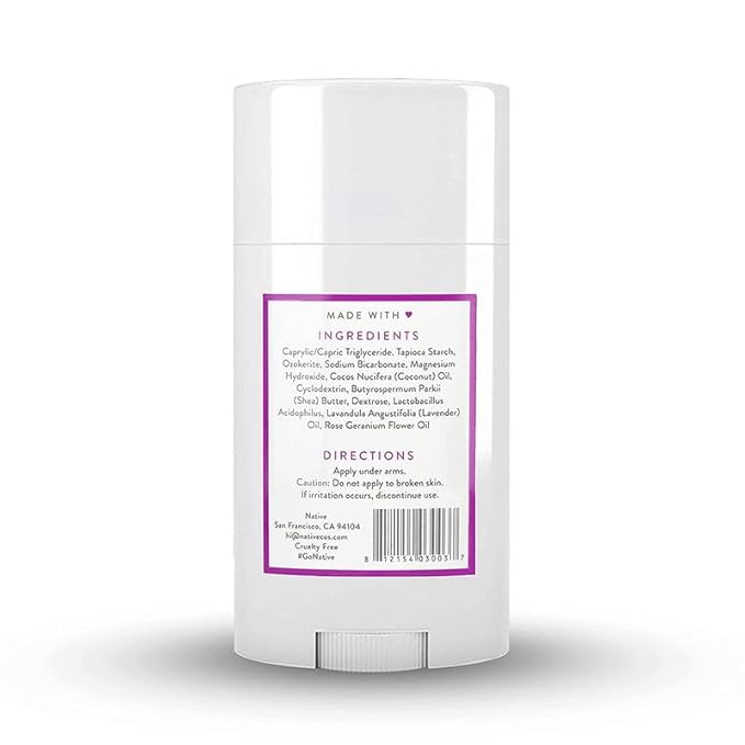 Native Deodorant Contains Naturally Derived Ingredients, 72 Hour Odor Control | Deodorant for Women and Men, Aluminum Free with Baking Soda, Coconut Oil and Shea Butter | Lavender & Rose