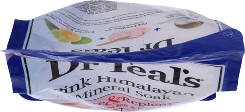 Dr Teal's Salt Soak with Pure Epsom Salt, Restore & Replenish with Pink Himalayan Mineral, 3 lbs (Pack of 2)