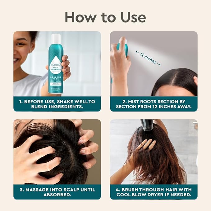 Puracy Natural Dry Shampoo For Women - Plant-Powered Cleansing Volumizing Revitalizing Dry Shampoo As Seen on TikTok, Benzene-Free, Non-Toxic, Oil Absorbing for All Hair Types (Citrus & Jasmine, 6 oz)