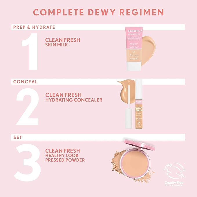 COVERGIRL Clean Fresh Pressed Powder, Porcelain, 0.35 oz