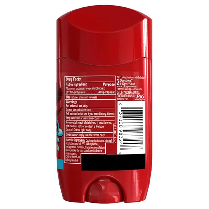 Old Spice Aluminum Free Deodorant for Men, 24/7 Odor Protection, 24/7 Freshness & Lasting Scent, Goes on Clear, Krakengard with Deep Ocean Scent, 2.6 oz (Pack of 6)