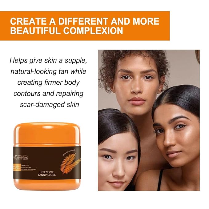 Intensive Tanning Gel, Natural Tanning Lotion, Brown Intense Tanning Gel For Body Outdoor Summar Beach Women For Sunbeds & Outdoor Sun