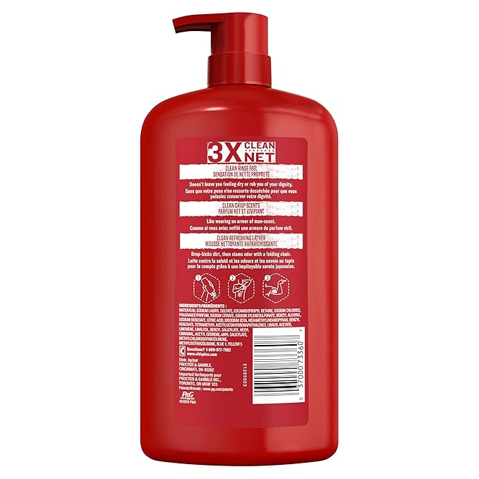 Old Spice Refreshing Body Wash for Men, High Endurance, 3X Defense, 24/7 Shower Fresh with Long Lasting Scent, Pure Sport Scent, 33.4 oz (Pack of 4)