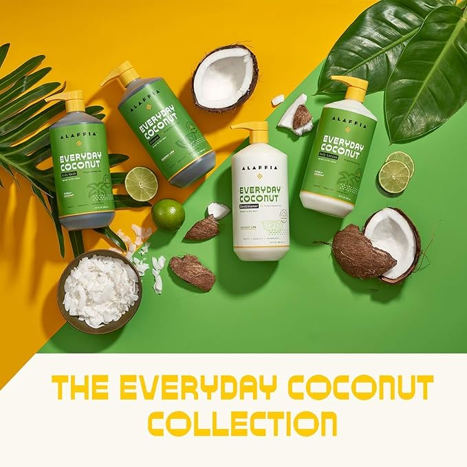 Alaffia EveryDay Coconut Conditioner, Ultra Hydrating Conditioner for Normal to Dry Hair. Made with Fair Trade Coconut Oil and Ginger. Cruelty Free, No Parabens, Vegan, Purely Coconut 32 Fl Oz