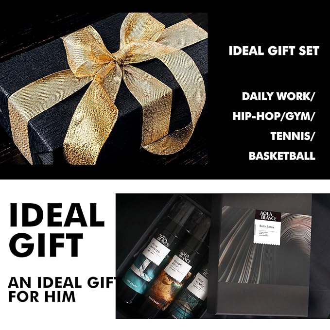 Deodorizing Body Spray for Men, Mens Body Refreshing Spray, Fragrance Mist, Pack of 3, Each 3.4 Fl Oz, Total 10.2 Fl Oz