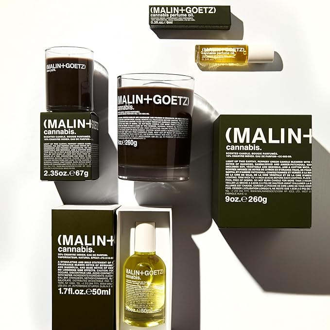 Malin + Goetz Cannabis Perfume Oil, 0.3 Fl. Oz. - Men & Women Rich & Earthy Scented Oil, Fragrance Oil, Roll On Mini Perfume Body Oil, Vegan & Cruelty-Free