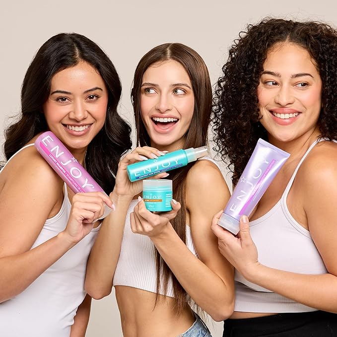 Enjoy Strong Holding Gel, Versatile, Alcohol Free Styling with Medium to Strong Hold & Volume Boost (8 oz)