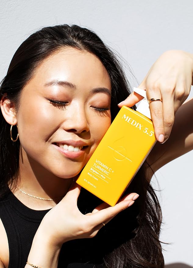 Medix 5.5 Vitamin C Cream Brightening Body Lotion & Face Moisturizer | Anti Aging Vitamin C Lotion For Women & Men Helps Soften The Look Of Dark Spots, Wrinkles, & Uneven Looking Skin Tone, 15 Fl Oz