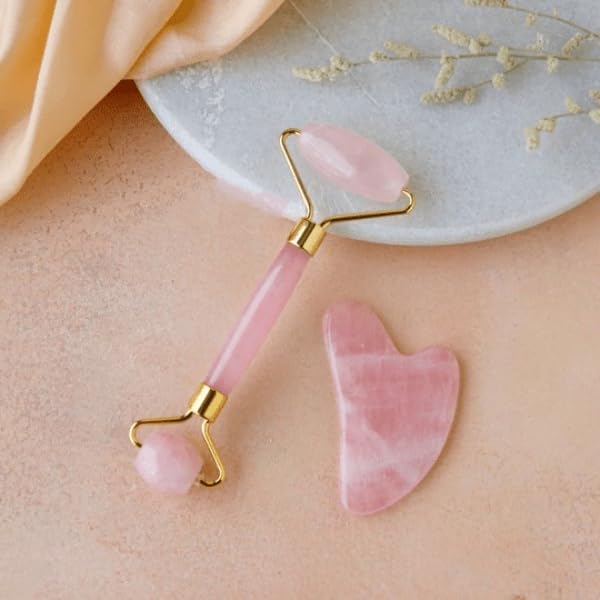Rose Quartz Roller and Gua sha Anti-aging