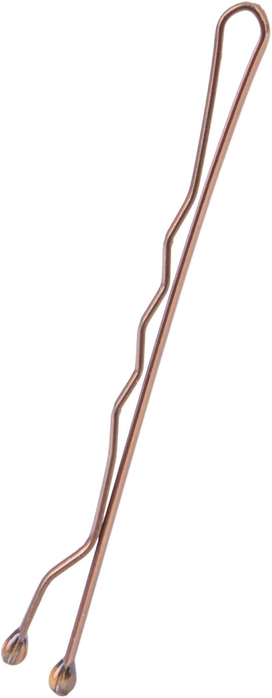 Amazon Basics Bobby Pins, Brown Hair Pins for all Hair types, 72 Count