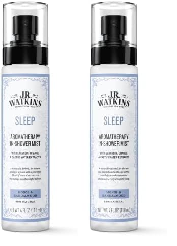 J.R. Watkins Sleep Aromatherapy in-Shower Mist, Natural Monoi & Sandalwood, 4 oz (Pack of 2)