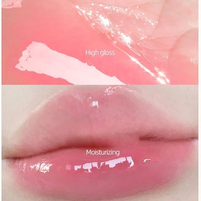 1 PC Macaron Canned Lip Essence High Glossy Lip Jelly, Mirror Effect Lip Glaze Mirror Effect Lip Balm, Moisturizing & Plump Lip Gloss (L03, 6g)