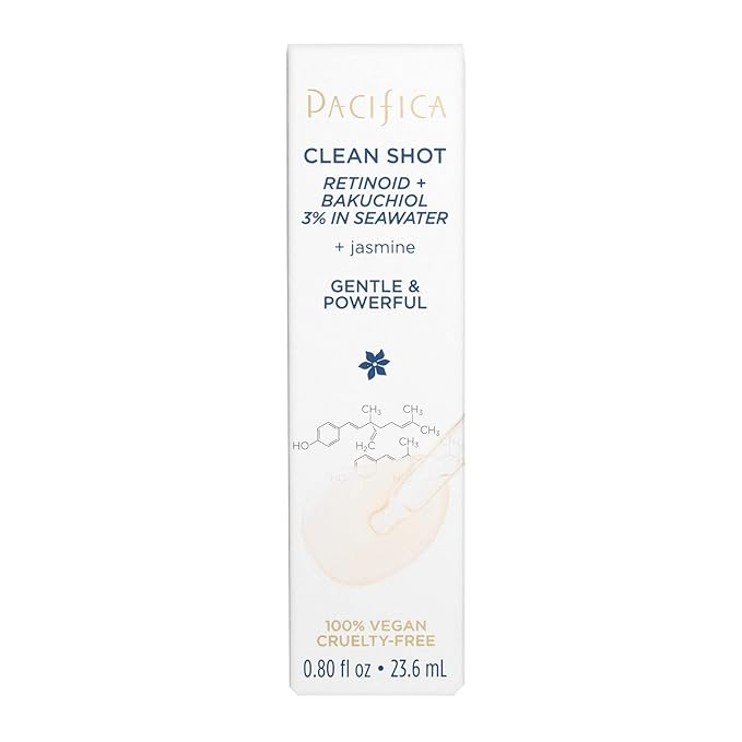 Face Serum by Pacifica - Clean Shot Retinoid 3% Solution with Bakuchiol – Anti-Aging Facial Serum with Advanced Retinoid Complex for Fine Lines & Wrinkles, Vegan & Cruelty-Free, 0.8 oz