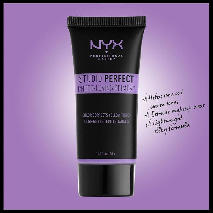 NYX PROFESSIONAL MAKEUP Studio Perfect Primer, Vegan Face Lavender (Color-Correcting)