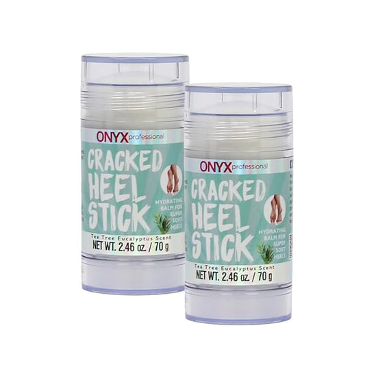 Onyx Professional Cracked Heel Repair Balm Stick for Dry Cracked Feet Treatment, Tea Tree Scent, 2 pack - Moisturizing Foot Balm, Rolls On, No Mess Like Foot Cream or Foot Lotion, Heel Treatment