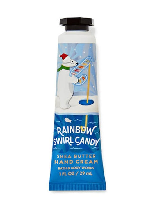 Bath & Body Works Rainbow Swirl Candy Shea Butter Travel Size Hand Cream 1oz (Rainbow Swirl Candy)