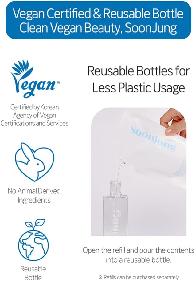 ETUDE Soonjung pH5.5 Relief Toner 16.9 fl.oz (500ml) 23AD | Skin Care Solution | Low PH Toner for Sensitive Skin | Non-Comedogenic, Hypoallergenic & Fragrance Free Moisturizer for Face