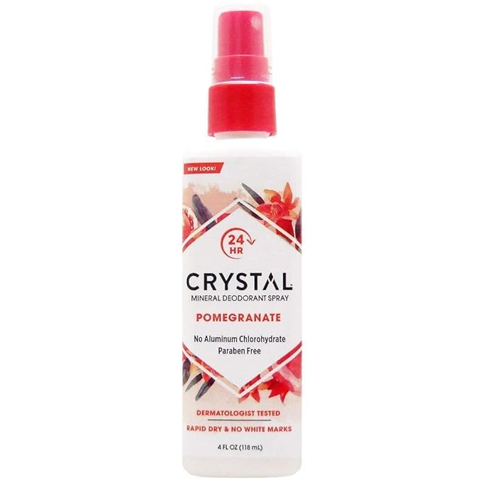 Crystal Essence Mineral Deodorant Body Spray Pomegranate - 4 fl oz
