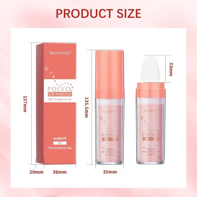 Highlight Polvo De Hadas, Fairy Highlighter Powder, Brightening Makeup (Gold)