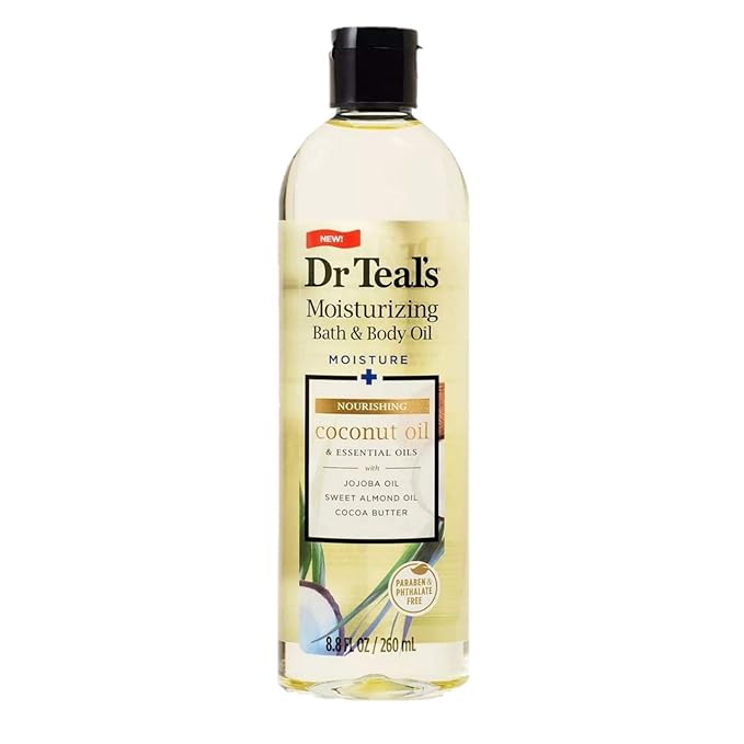 Dr. Teals Bath & Body Oil Variety Gift Set (2 Pack, 8.8oz Ea.) - Ultra Rich Shea Butter & Nourishing Coconut Oil - Essential Oils Hydrate Skin & Alleviate Daily Stress - At Home Spa Kit