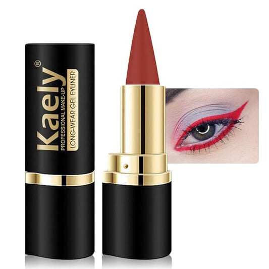 Kaely Red Gel Eyeliner Pencil,Waterproof Smudge Proof Eye Liner Pen,Cat Eye Goth Halloween Makeup,Eye Black Face Paint Lipstick Crayon,Color Colorful Eyeliner Eyeshadow Stick,12