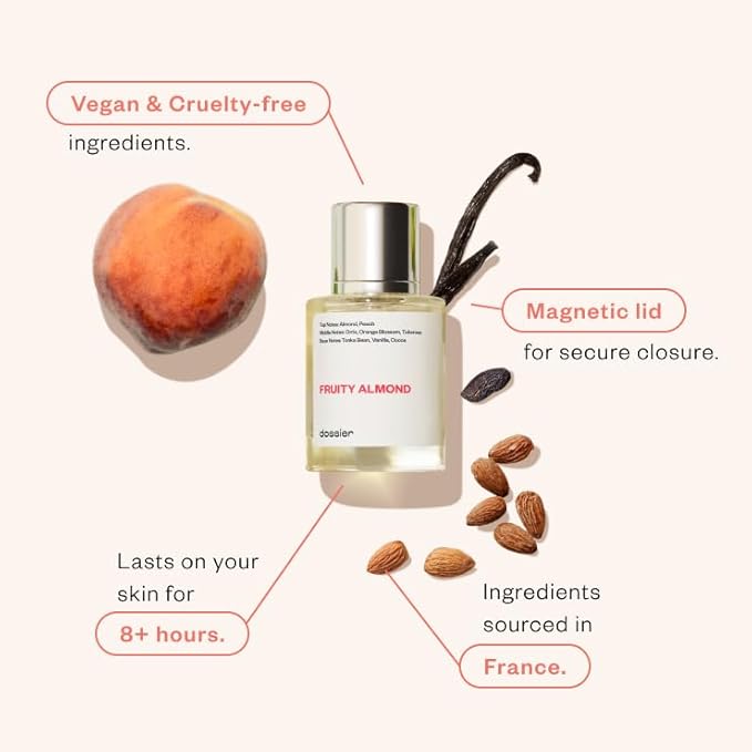Dossier - Fruity Almond - Eau de Parfum - Inspired by C.Herrera Good Girl - Perfume Luxury - Pure Infused - Paraben-Free - Vegan - For Women - Fragrance 3.4 Fl oz (Spray 100ml)