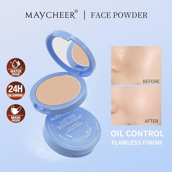 Oil Control Face Pressed Powder, Matte and Smooth Natural, ) 0.35Oz