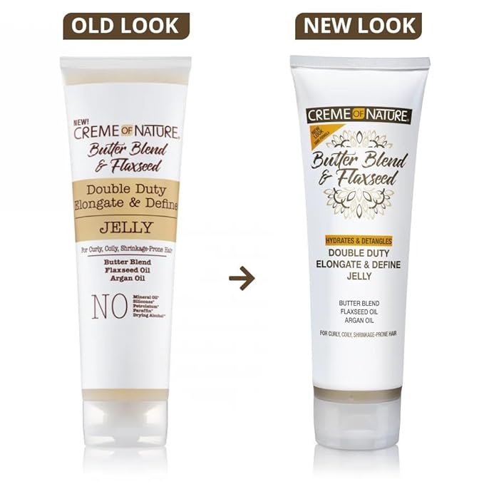 Creme of Nature, Curl Elongater, Butter Blend, Argan Oil, Flaxseed Oil, Curl Jelly for Defining Hydration, 8.45 Oz
