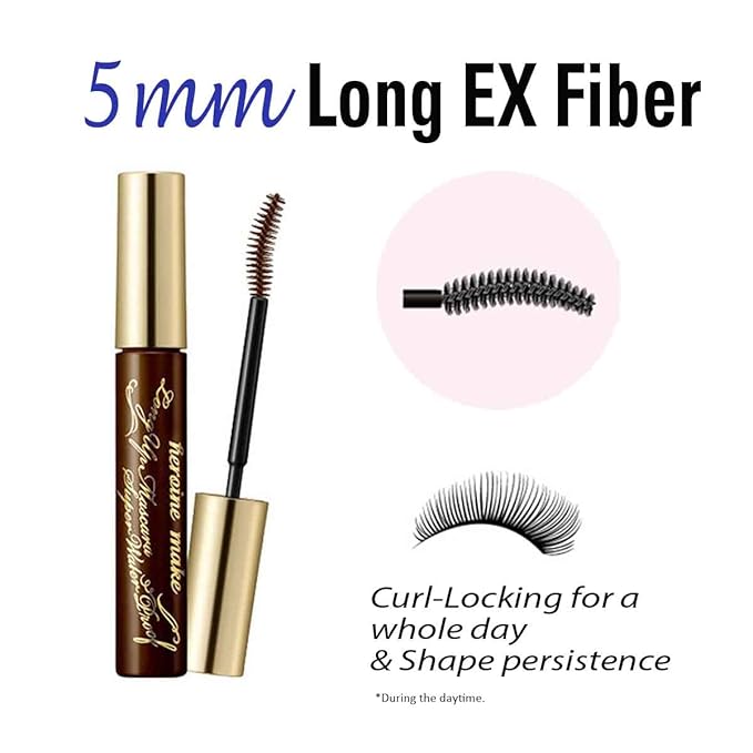 HEROINE MAKE by KISSME Mascara Duo Set | 2 Full-Size - Long & Curl Up | Waterproof Mascara Brown, Lengthening & Volume Fiber Tubing Mascara Makeup, WP 02 Brown