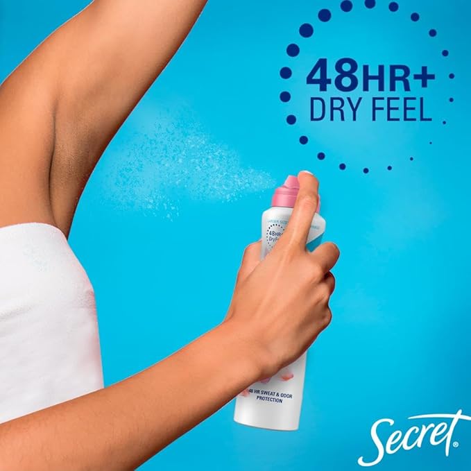 Secret Dry Spray Antiperspirant Deodorant for Women, 48hr Weightless Sweat & Odor Protection, Gentle on Skin, Wild Rose with Argan Oil Scent, 4.1 oz