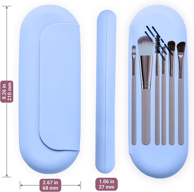 Silicone makeup brush holder, travel