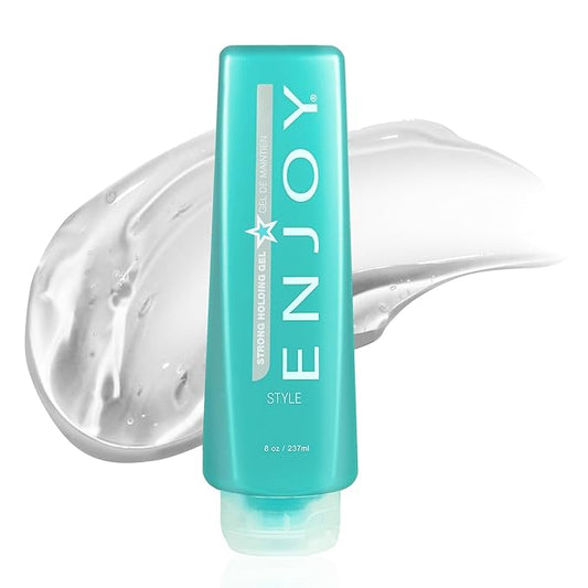 Enjoy Strong Holding Gel, Versatile, Alcohol Free Styling with Medium to Strong Hold & Volume Boost (8 oz)