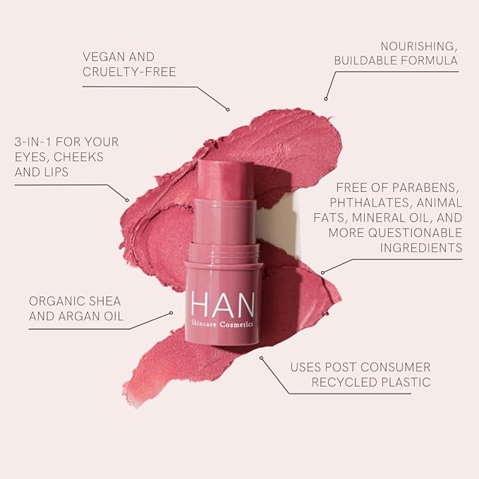 HAN Skincare Cosmetics Vegan, Cruelty-Free 3-in-1 Multistick for | Large