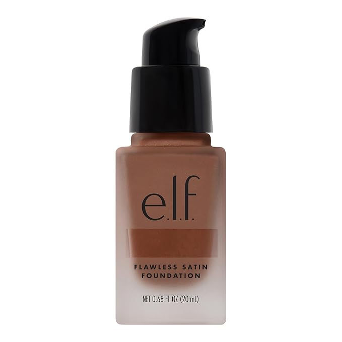 e.l.f. Flawless Satin Foundation, Lightweight & Medium Coverage, Semi-Matte Finish, Vegan & Cruelty-Free, Spice, 0.68 Fl Oz (20mL)