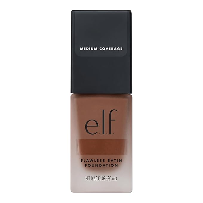 e.l.f. Flawless Satin Foundation, Lightweight & Medium Coverage, Semi-Matte Finish, Vegan & Cruelty-Free, Spice, 0.68 Fl Oz (20mL)
