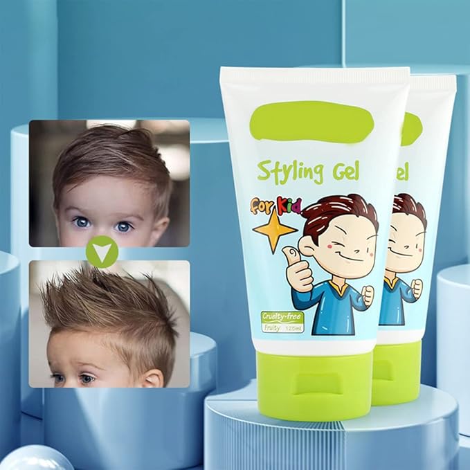 gowwim Kids Fresh Styling Hair Gel | Medium-Strong Hold | Not Greasy | Fruity Fragrance | 4.4oz