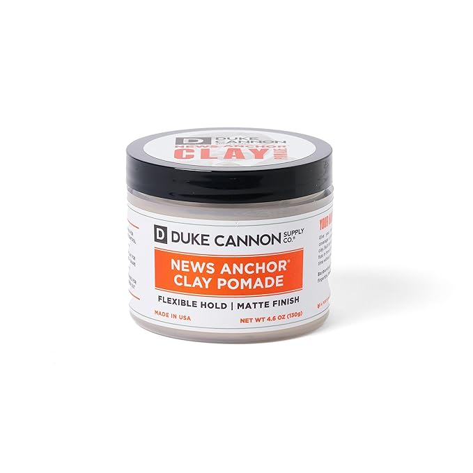 Duke Cannon Supply Co. News Anchor Clay Pomade - Flexible Hold, Matte Finish, 4 oz.