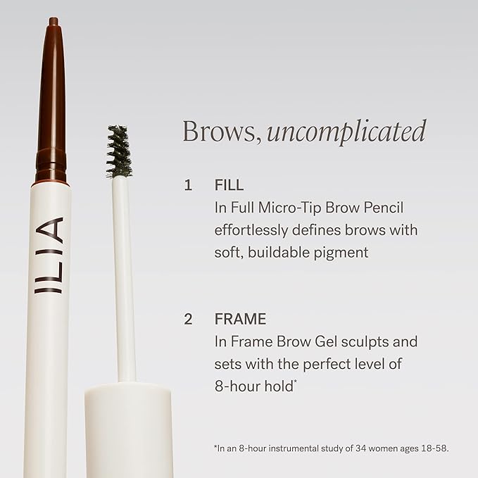 ILIA - In Full Micro-Tip Brow Pencil | Non-Toxic, Vegan, Cruelty-Free, Clean Makeup (Soft Brown)