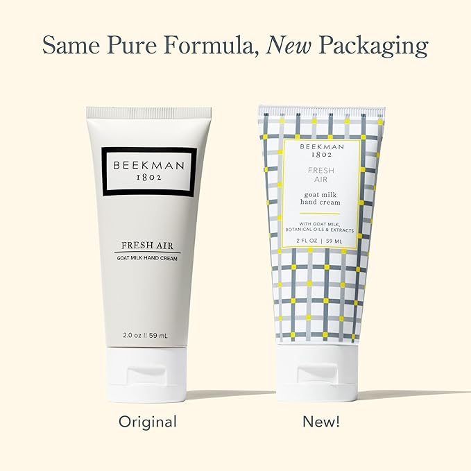 Beekman 1802 Goat Milk Hand Cream, Fresh Air - 2 oz - Moisturizing Lotion for Dry Skin - Anti-Aging Hydration - Good for Sensitive Skin - Cruelty Free - Packaging May Vary