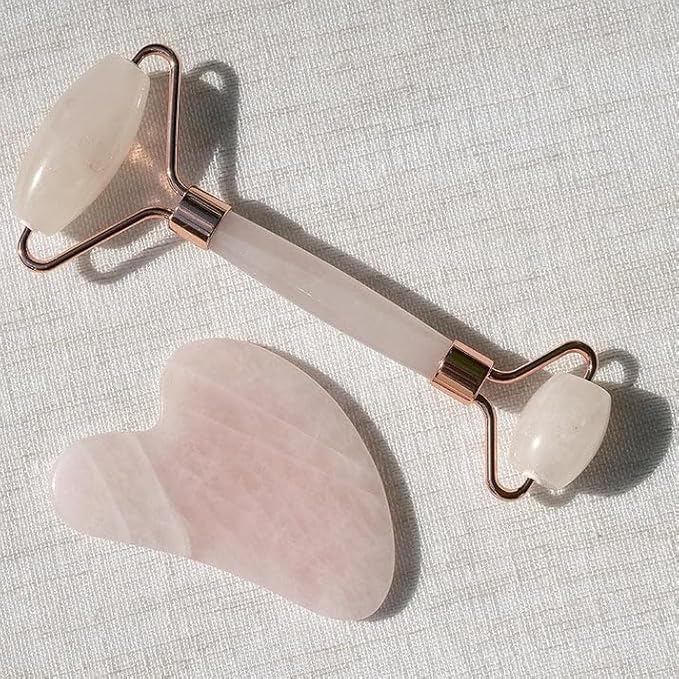 Rose Quartz Roller and Gua sha Anti-aging