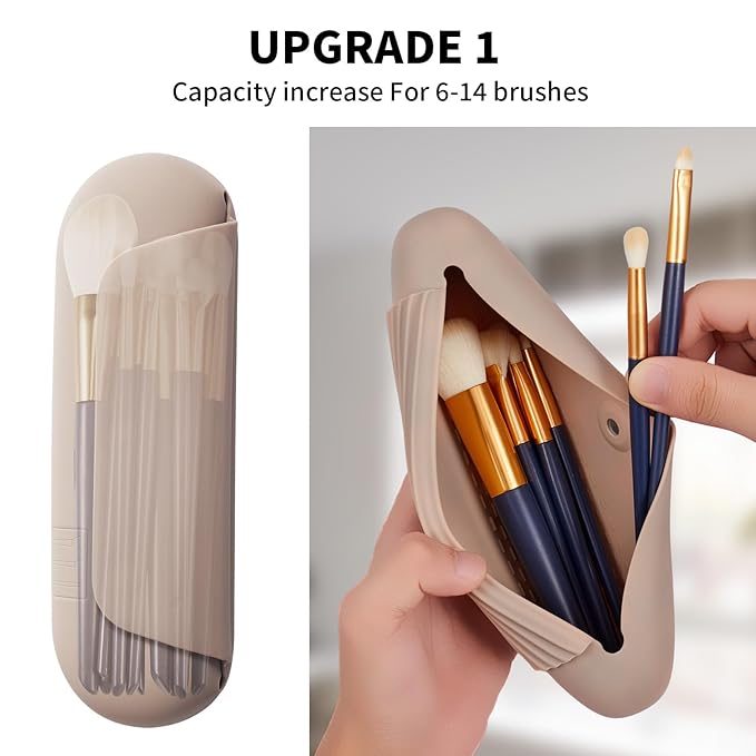 Silicone makeup brush holder travel