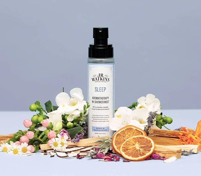 J.R. Watkins Sleep Aromatherapy in-Shower Mist, Natural Monoi & Sandalwood, 4 oz (Pack of 2)