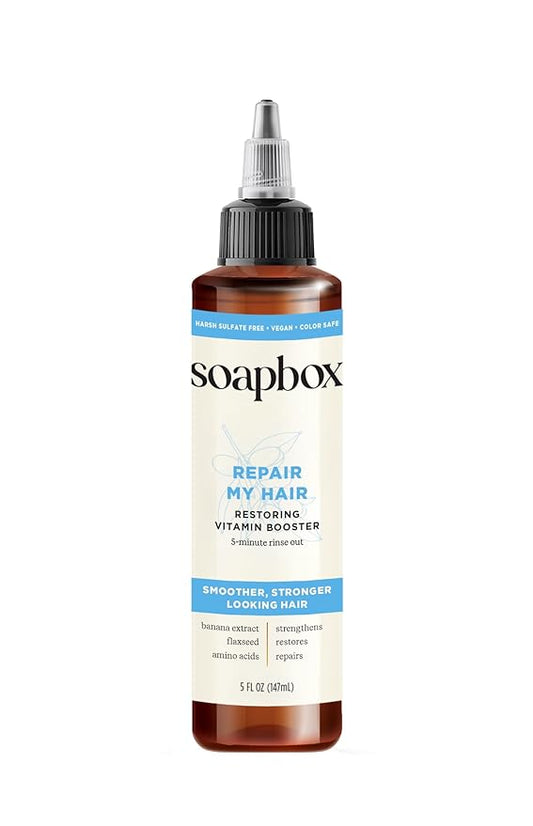 Soapbox Repairing Hair Treatment with Vitamin E, B5, Banana Extract, Flaxseed & Amino Acids - 5oz, Vegan, Paraben & Cruelty-Free Hair Booster