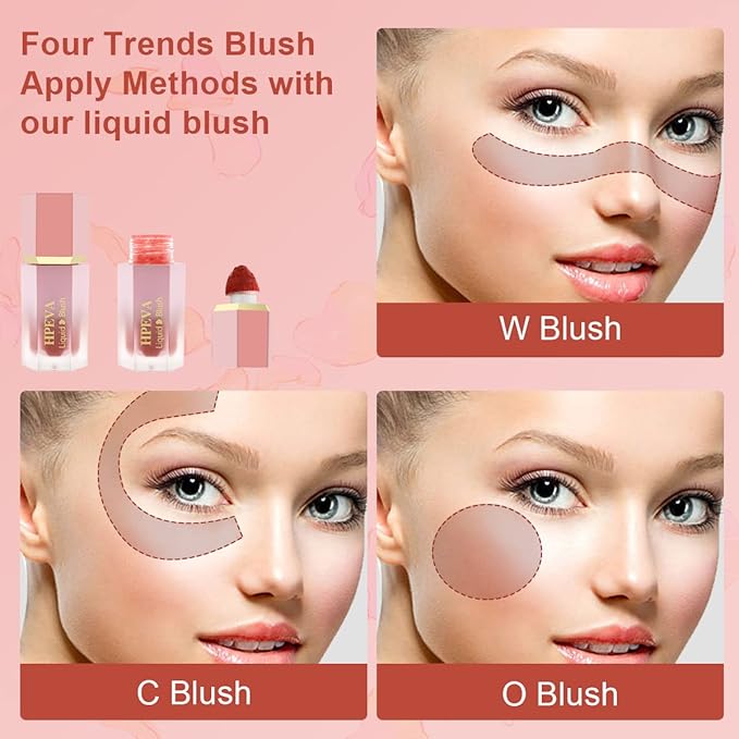 Liquid Blush for Cheeks,Soft Cream Matte Korean Makeup Blush,Lightweight Breathable Feel Long Lasting Natural Red Pink Peach Orange Rose Creamy Face Blushes for White Mature Skin Dark Skin (#07-Blessing)