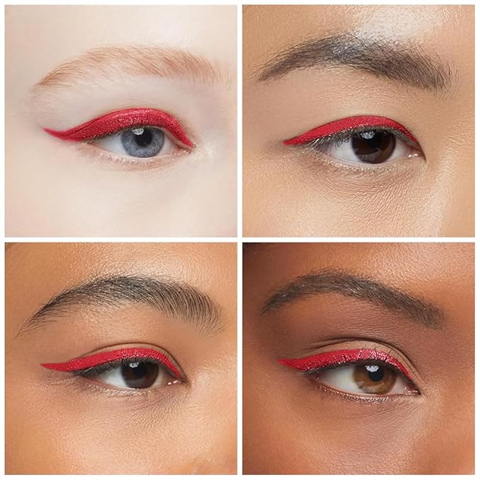 Kaely Red Gel Eyeliner Pencil,Waterproof Smudge Proof Eye Liner Pen,Cat Eye Goth Halloween Makeup,Eye Black Face Paint Lipstick Crayon,Color Colorful Eyeliner Eyeshadow Stick,12