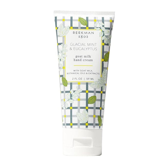 Beekman 1802 Glacial Mint & Eucalyptus Hand Cream - 2 oz - Scented - Nourishes, Hydrates & Repairs - With Goat Milk, Shea Butter & Glycerin - Non-Greasy - No Irritation - Good for Sensitive Skin