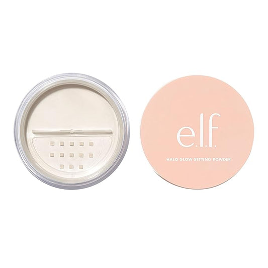 e.l.f., Halo Glow Setting Powder, Silky, Weightless, Blurring, Semi-Matte Finish, 0.24 Oz