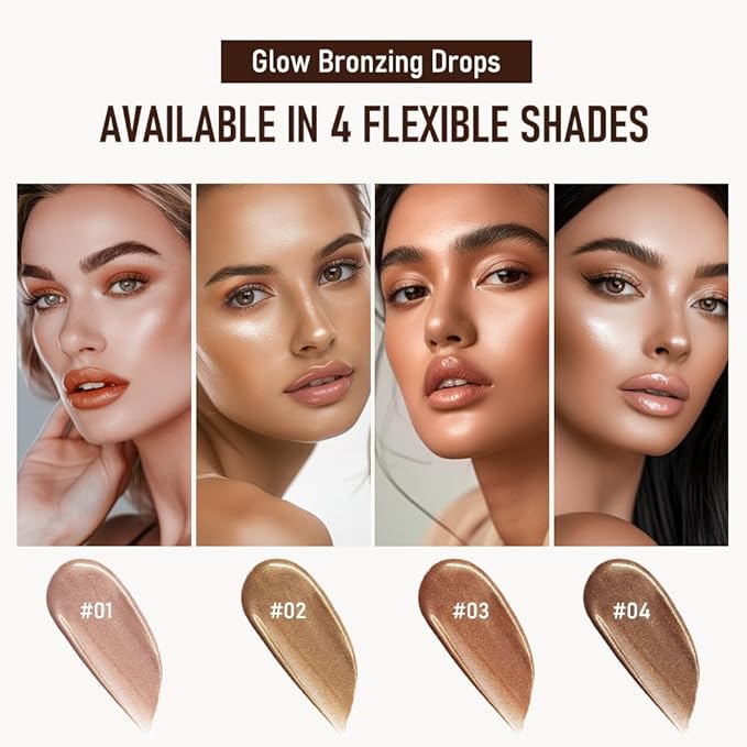 Bronzing Drops For Face, Liquid Bronzer Glow Drops, Bronze Glow)