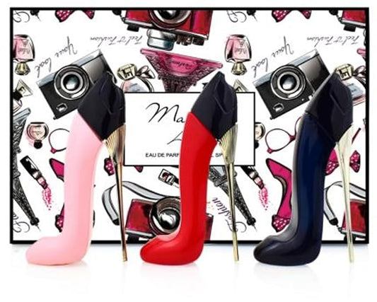 Okian Cool Girl High Heel Perfume Gift Set Box for Women, Good Girl Imitation Eau de Parfum 1oz (3Pack)
