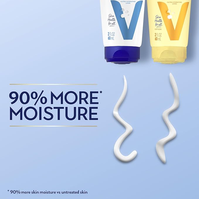 Vaseline Intensive Care Lotion Bundle – Advanced Repair Unscented Lotion & Nourishing Moisture Hand & Body Lotion for Extremely Dry Skin, 2 Oz Ea (2 Piece Set)